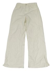 Bílé wide leg rifle H&M
