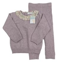 2set - Levandulový svetr s límečkem + kamaše Primark