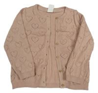 Pudrový prepínaci sveter so srdiečkami H&M
