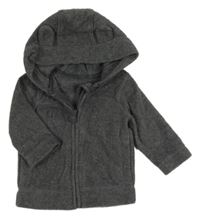 Tmavosivá fleecová prepínaci mikina s kapucňou zn. George