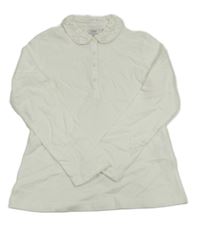 Bílé triko s límečkem