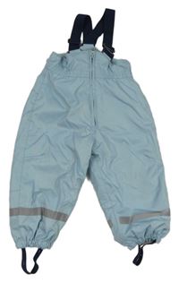 Světlemodré šusťákové funkční laclové oteplovačky 