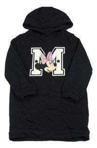 Čierne teplákové šaty s Minnie a kapucňou Disney