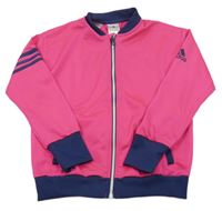 Neonově růžová sportovní propínací mikina Adidas