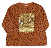 Hnědé vzorované mikinotriko s nápisem Next