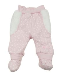 Světlerůžové zateplené polodupky s hviezdami