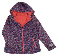 Tmavomodrá softshellová bunda s motýlky a kapucí Crivit