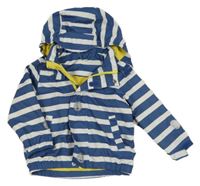Modro-bílá pruhovaná šusťáková jarní bunda s kotvami a kapucí TCM