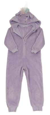 Lila chlupatá kombinéza s kapucí M&S