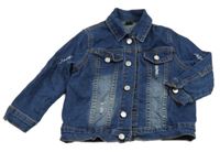 Tmavomodrá rifľová bunda Shein