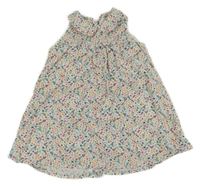 Bielo-farebné kvetované menšestrové šaty C&A