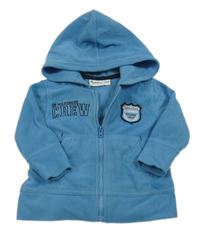 Modrá fleecová prepínaci mikina s nápisom a kapucňou Impidimpi