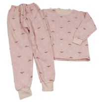 2set- světlerůžová mikina s houbičkami+ tepláky