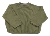 Khaki fleecová mikina Zara