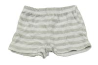 Sivo-biele pruhované froté kraťasy Vertbaudet