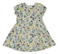 Bielo-farebné kvetované čipkové šaty Primark