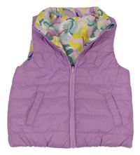 Fialová šusťáková oboustranná zateplená vesta 