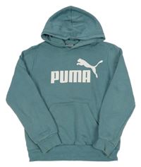 Modrošedá mikina s kapucňou Puma