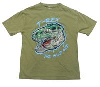 Khaki tričko s dinosaurom M&S