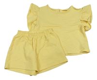 2set - Žluté vzorované tričko + kraťasy H&M