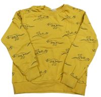 Okrová mikina s dinosaurami H&M