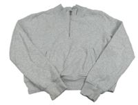 Sivá melírovaná crop mikina H&M
