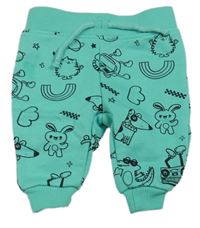 Zelené tepláky s obrázky Primark