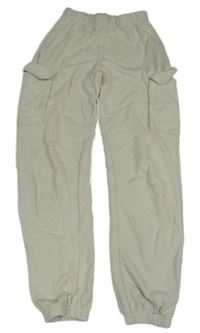 Béžové cargo cuff teplákové kalhoty H&M