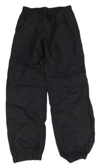 Čierne šušťákové podšité cuff nohavice Molo