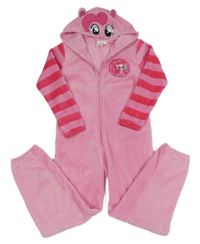 Světlerůžovo-pruhovaná chlupatá kombinéza My Little Ponny s kapucí 
