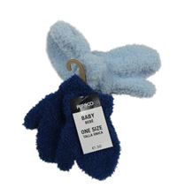 Nové - Tmavomodré + světlemodré huňaté palcové rukavice Pep&Co