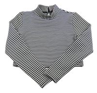 Čierno-biele pruhované crop tričko Yd.