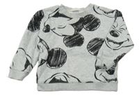 Sivá melírovaná mikina s Mickeym H&M