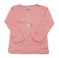 Světlerůžové triko s holčičkou Petit Bateau 