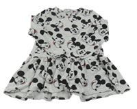 Šedé žebrované teplákové šaty s Mickeym Disney