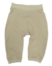 Béžovo-smotanové pruhované pletené nohavice H&M