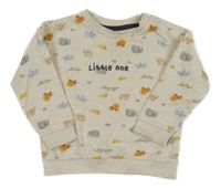 Smetanová melírovaná mikina se zvířátky Nutmeg