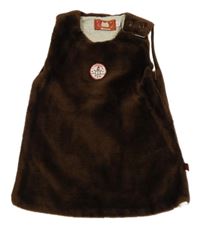 Čokoládové plyšové podšité šaty so sněhulákem