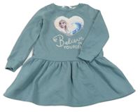 Modrošedé teplákové šaty s Elsou H&M