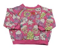 Ružová oversize mikina s obrázkami Next