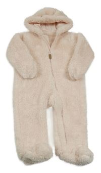 Svetloružová huňatá kombinéza s kapucňou Carter´s