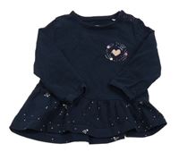Tmavomodrá peplum tunika se srdíčkem S. Oliver 