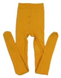 Okrové vzorované pančuchy