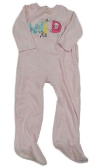 Světlerůžový sametový overal se zvířátky Inextenso