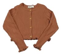 Oranžovobéžové rebrované svetrové bolerko H&M