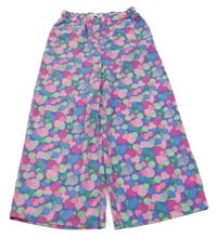 Modré lehké culottes kalhoty s barevným vzorem Name it