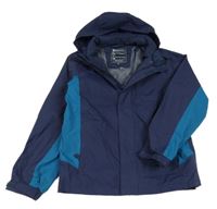 Tmavomodro-azurová šusťáková funkční jarní bunda s odepínací kapucí Mountain Warehouse