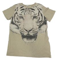 Béžové tričko s tigrom H&M