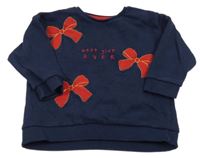 Tmavomodrá mikina s mašličkami F&F