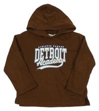 Čokoládová mikina s nápisom a kapucňou H&M